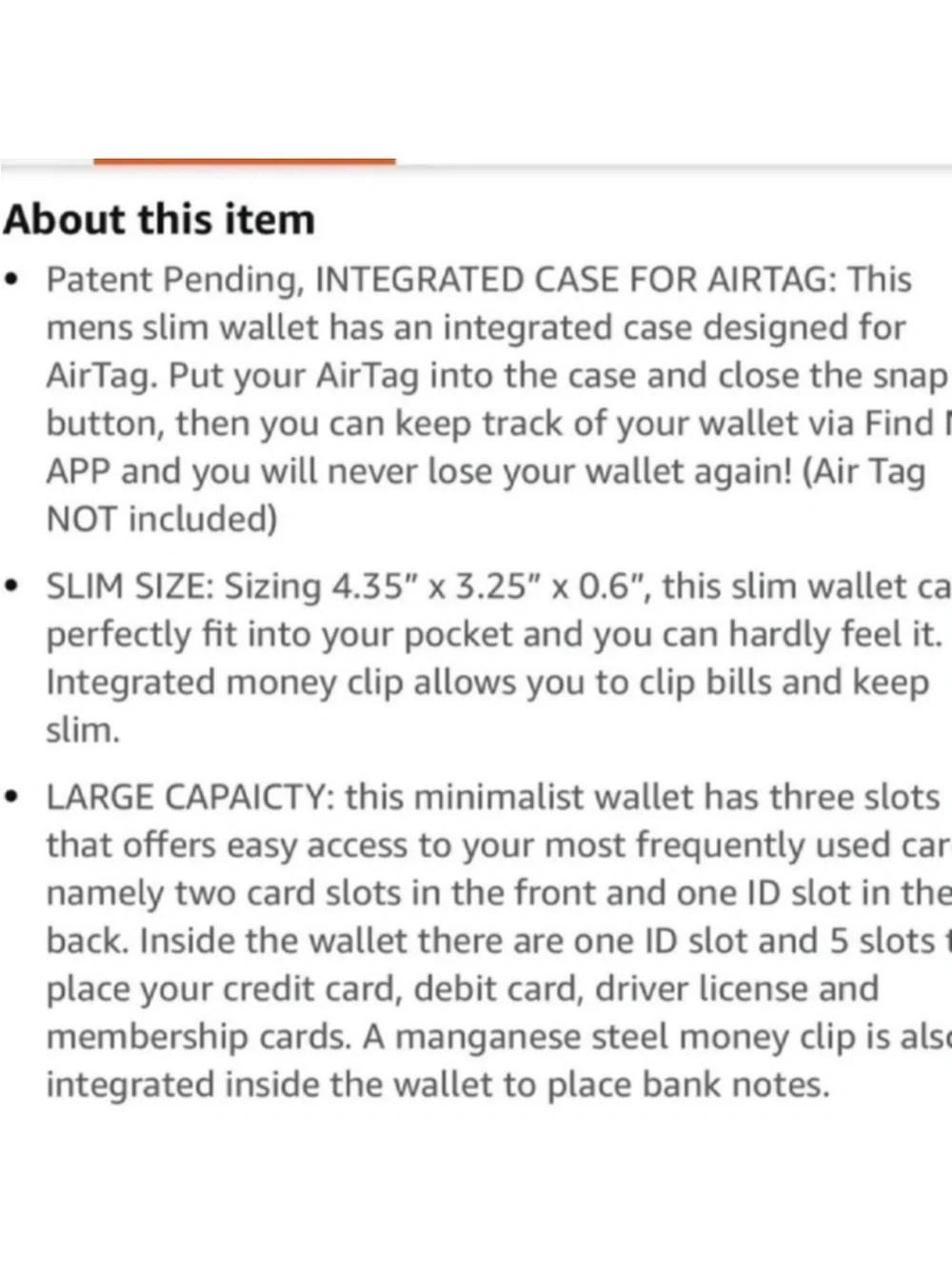 Black Leather Money Clip Card Holder for Men